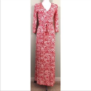 Boden size 4 true wrap, vibrant print maxi.